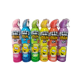 Fozzi's six pack Foam Soap Spray in six fragrances, Pink (Berry), Blue (Bubblegum), Green (Apple), Yellow (Tropica), Orange (Orange) and Purple (Grape)
